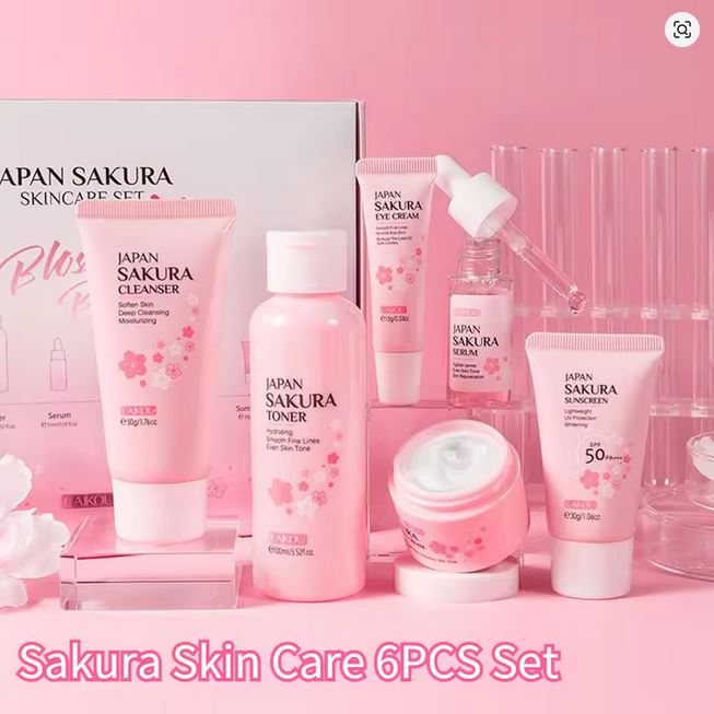 Kit Soin de la Peau Sakura – 6 Pièces Hydratant & Éclat