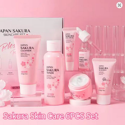 Kit Soin de la Peau Sakura – 6 Pièces Hydratant & Éclat