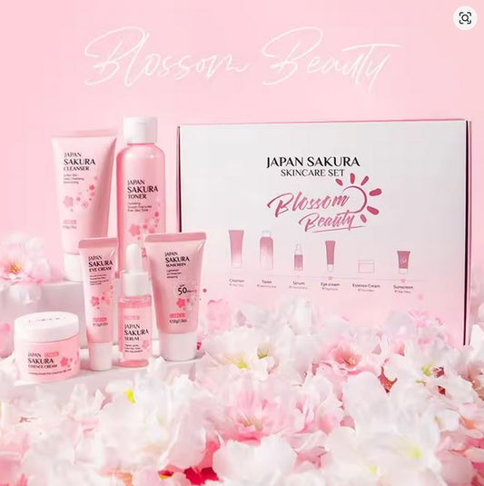 Kit Soin de la Peau Sakura – 6 Pièces Hydratant & Éclat